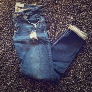 A&F Distressed Super Skinny Jeans